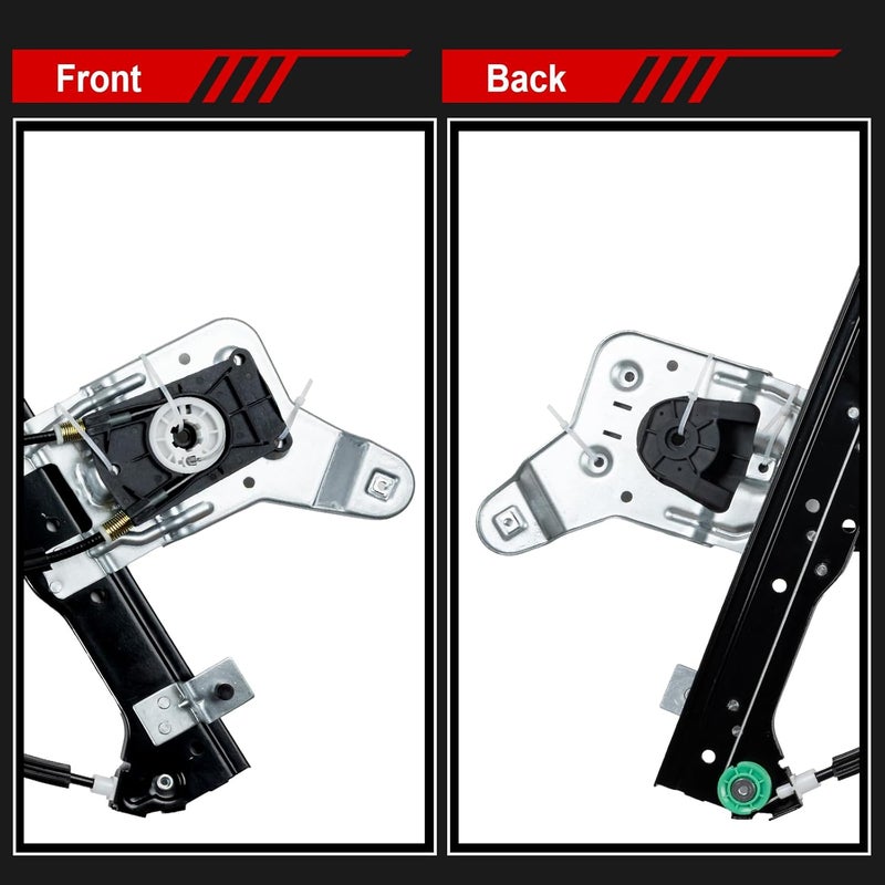 OVANOH Rear Left Driver Side Power Window Regulator Assembly Without Motor Compatible For Silverado Suburban Avalanche 1500 2500 3500 00-06 Cadillac Escalade 02-06 GMC Yukon XL Sierra 741-578 - Image 4